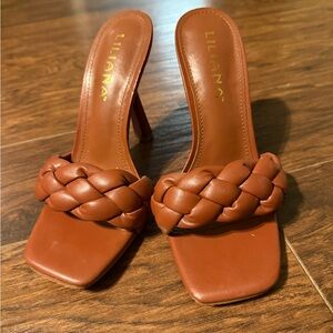 Liliana Women's Brown Braided heels size 7